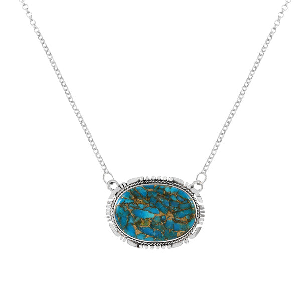 Matrix Turquoise Necklace Sterling Silver N6022-C84