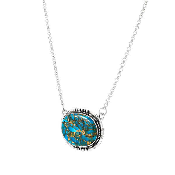 Matrix Turquoise Necklace Sterling Silver N6022-C84