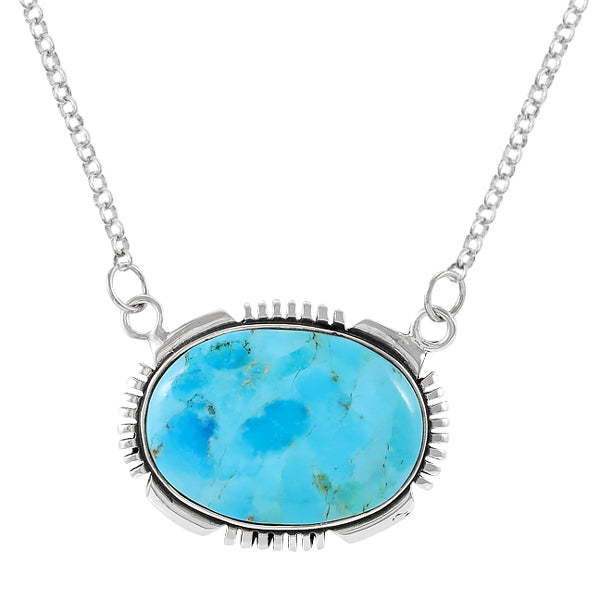Turquoise Necklace Sterling Silver N6024-C75
