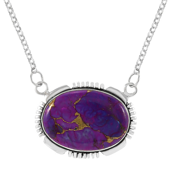 Purple Turquoise Necklace Sterling Silver N6024-C77