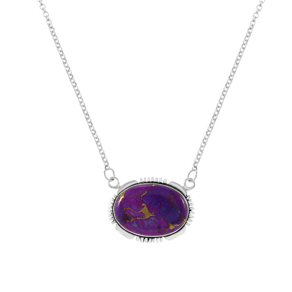 Purple Turquoise Necklace Sterling Silver N6024-C77