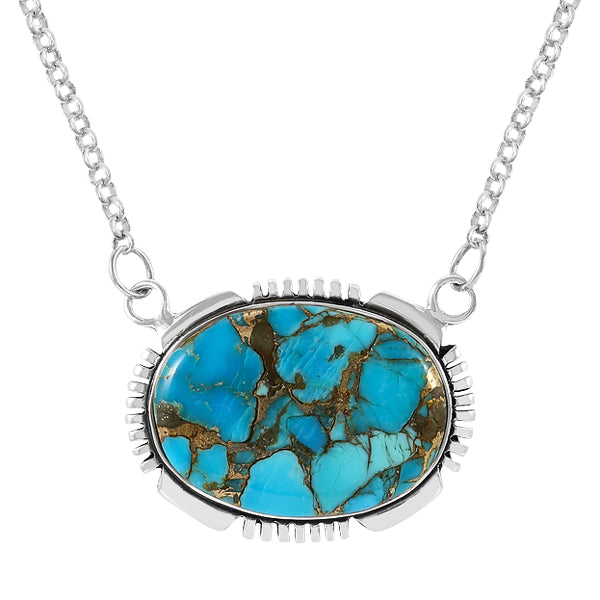 Matrix Turquoise Necklace Sterling Silver N6024-C84