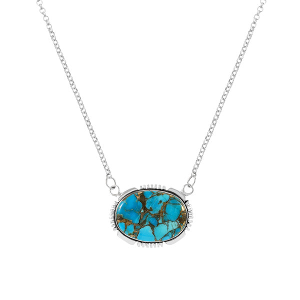 Matrix Turquoise Necklace Sterling Silver N6024-C84