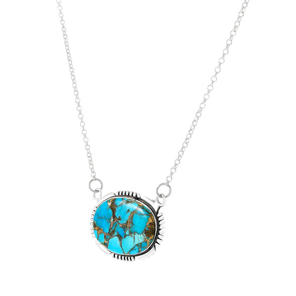 Matrix Turquoise Necklace Sterling Silver N6024-C84