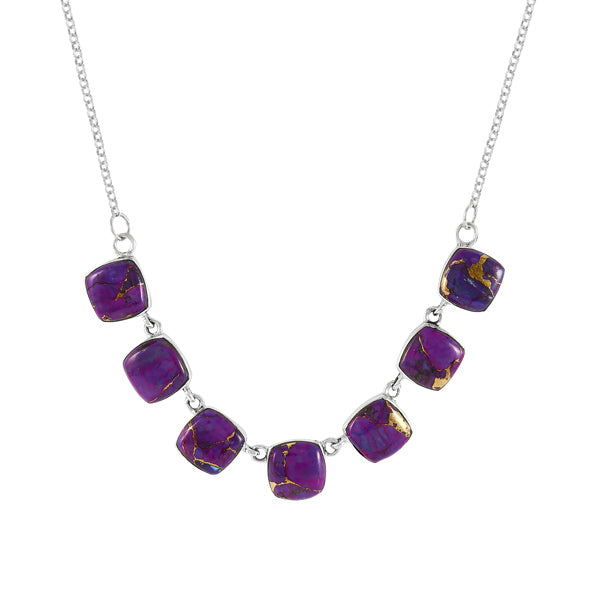 Purple Turquoise Necklace Sterling Silver N6025-C77