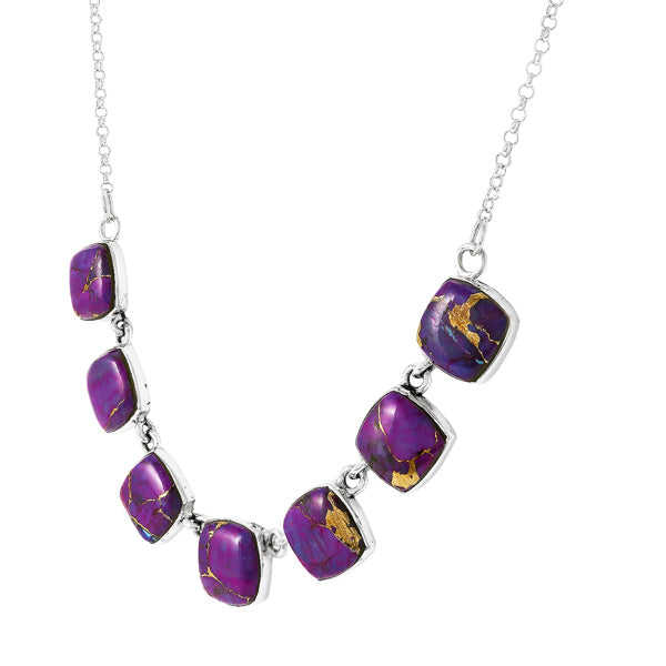 Purple Turquoise Necklace Sterling Silver N6025-C77