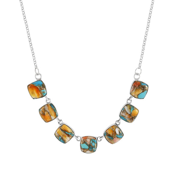 Spiny Turquoise Necklace Sterling Silver N6025-C89