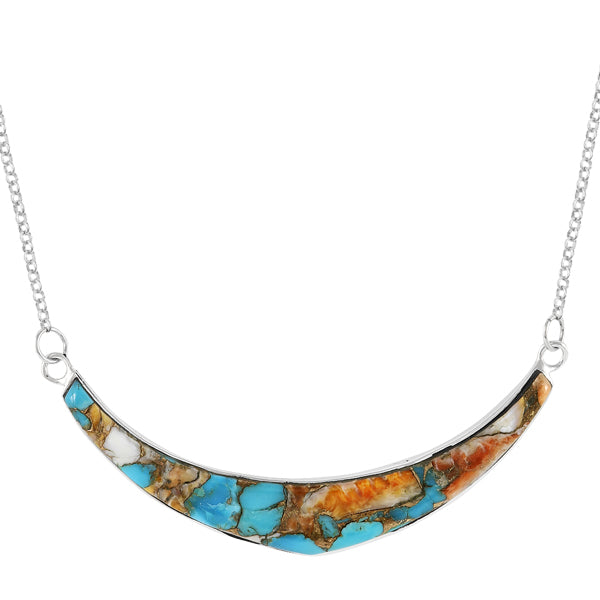 Spiny Turquoise Necklace Sterling Silver N6026-C89