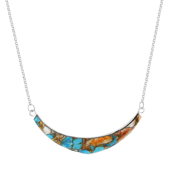 Spiny Turquoise Necklace Sterling Silver N6026-C89