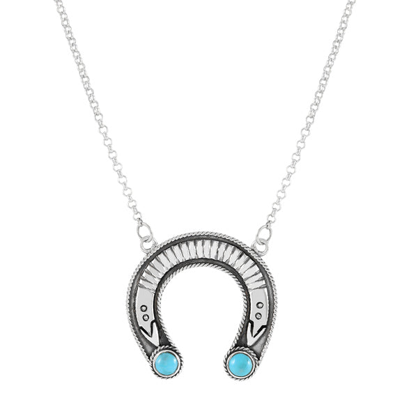 Turquoise Necklace Sterling Silver N6027-C75