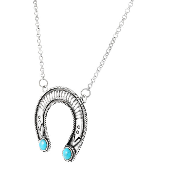Turquoise Necklace Sterling Silver N6027-C75