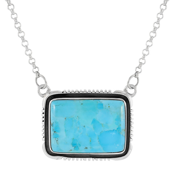 Turquoise Necklace Sterling Silver N6028-C75