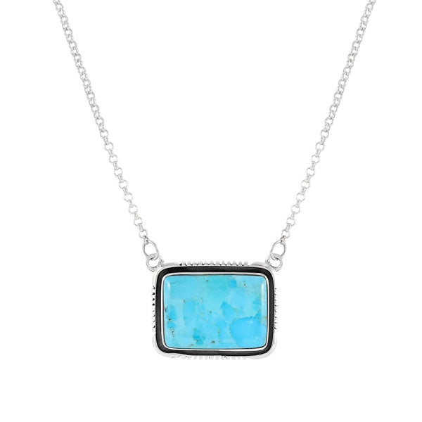 Turquoise Necklace Sterling Silver N6028-C75