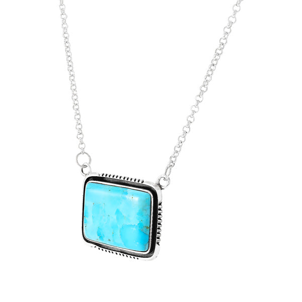 Turquoise Necklace Sterling Silver N6028-C75
