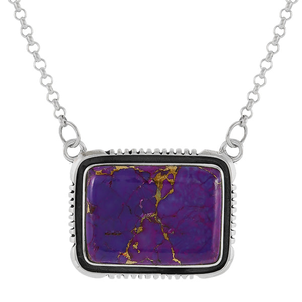 Purple Turquoise Necklace Sterling Silver N6028-C77