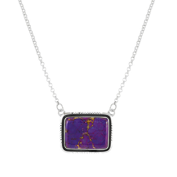 Purple Turquoise Necklace Sterling Silver N6028-C77