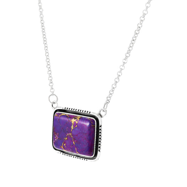 Purple Turquoise Necklace Sterling Silver N6028-C77