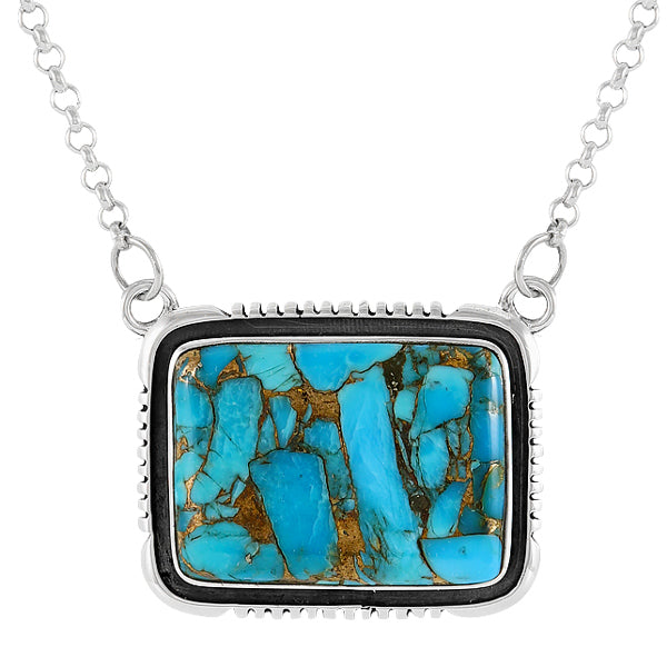 Matrix Turquoise Necklace Sterling Silver N6028-C84