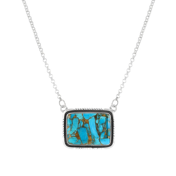 Matrix Turquoise Necklace Sterling Silver N6028-C84