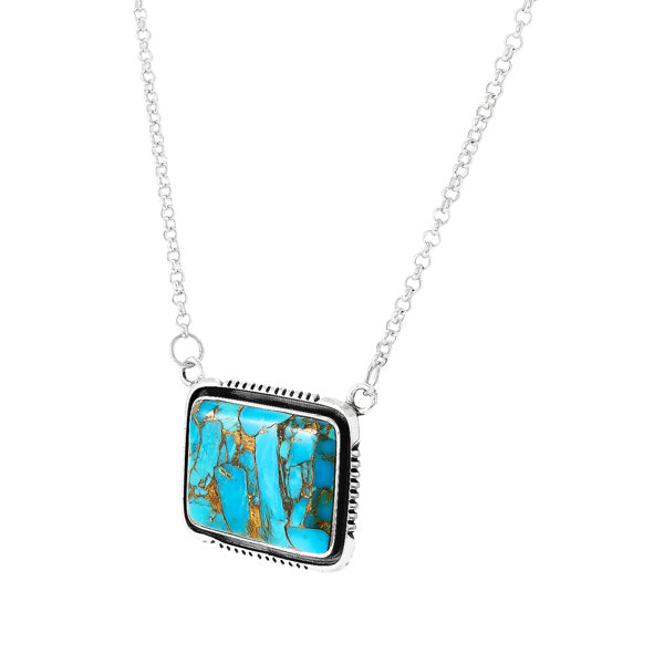 Matrix Turquoise Necklace Sterling Silver N6028-C84