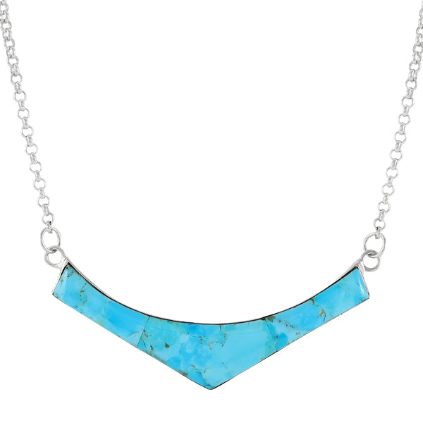 Turquoise Necklace Sterling Silver N6029-C75