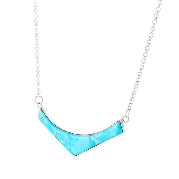 Turquoise Necklace Sterling Silver N6029-C75
