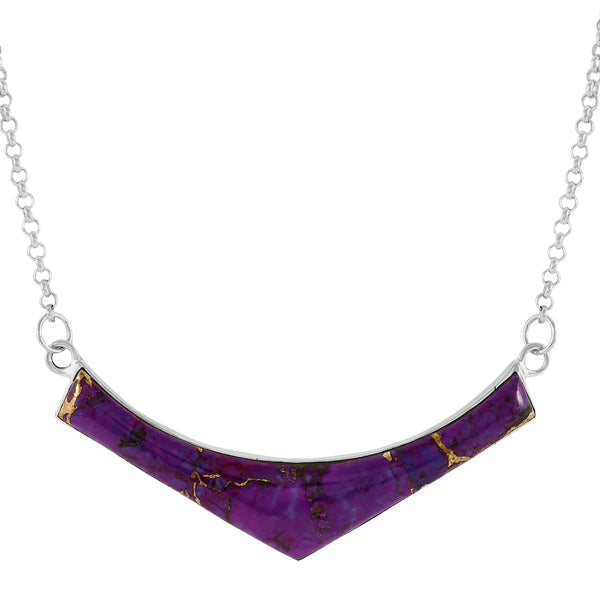 Purple Turquoise Necklace Sterling Silver N6029-C77