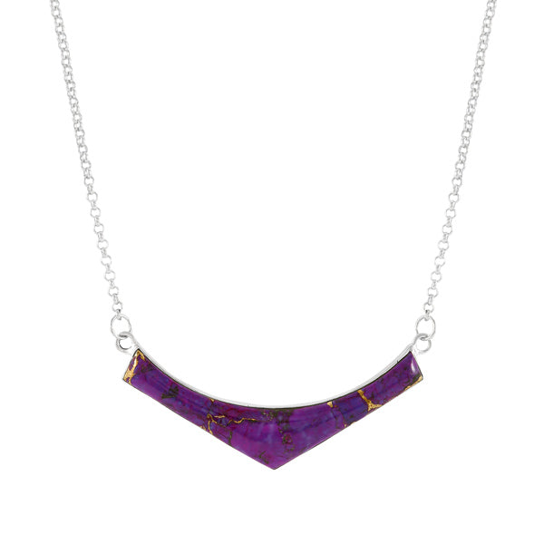 Purple Turquoise Necklace Sterling Silver N6029-C77
