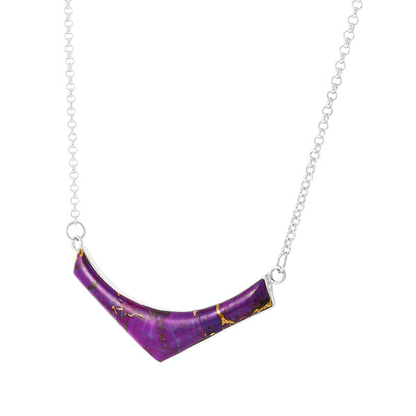 Purple Turquoise Necklace Sterling Silver N6029-C77