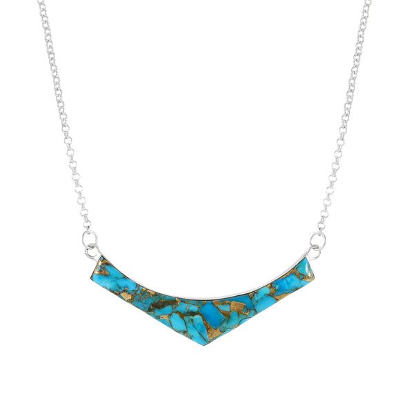 Matrix Turquoise Necklace Sterling Silver N6029-C84