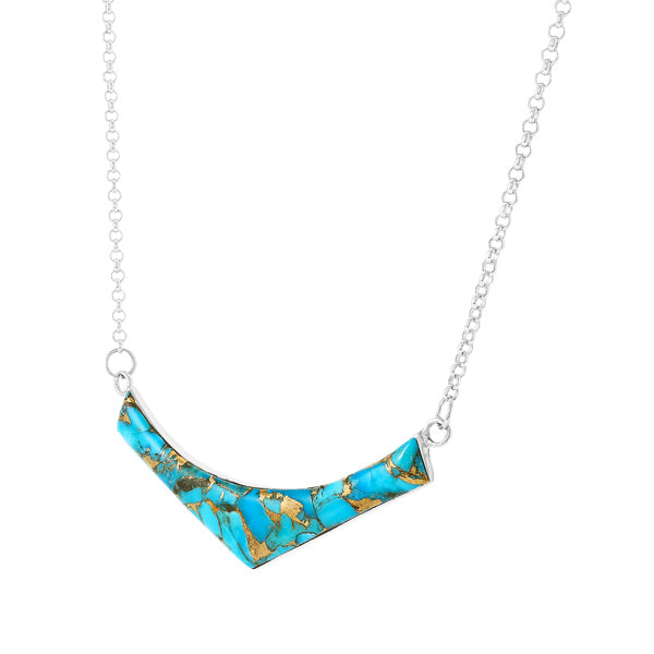 Matrix Turquoise Necklace Sterling Silver N6029-C84