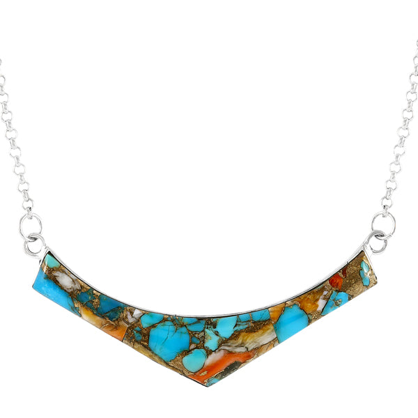 Spiny Turquoise Necklace Sterling Silver N6029-C89