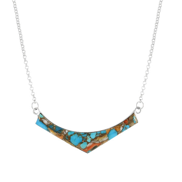 Spiny Turquoise Necklace Sterling Silver N6029-C89