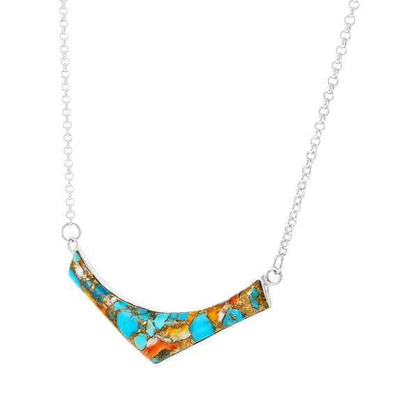 Spiny Turquoise Necklace Sterling Silver N6029-C89