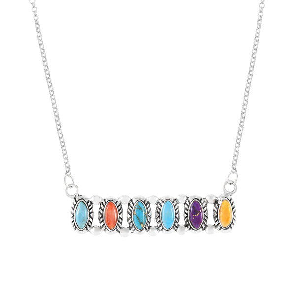 Multicolor Necklace Sterling Silver N6030-C71