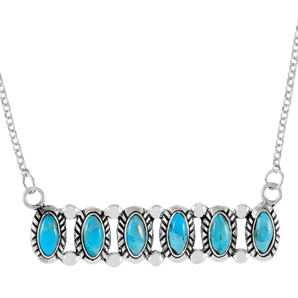 Turquoise Necklace Sterling Silver N6030-C75