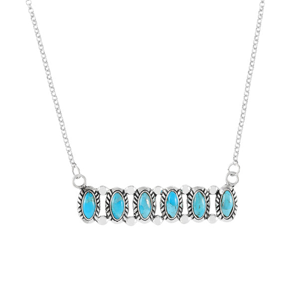 Turquoise Necklace Sterling Silver N6030-C75