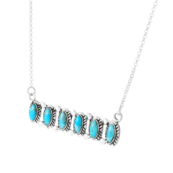 Turquoise Necklace Sterling Silver N6030-C75