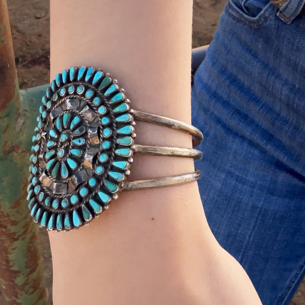 Native American Turquoise Bracelet Sterling Silver NB5005