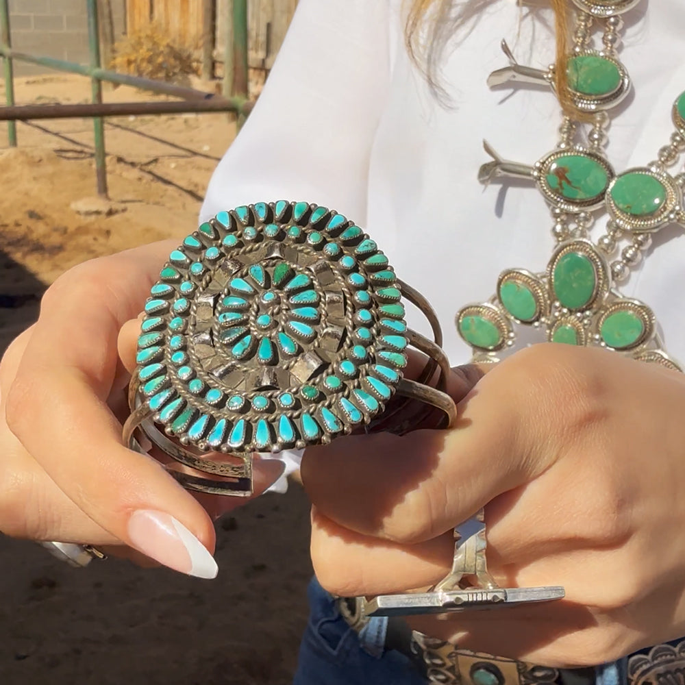 Native American Turquoise Bracelet Sterling Silver NB5005