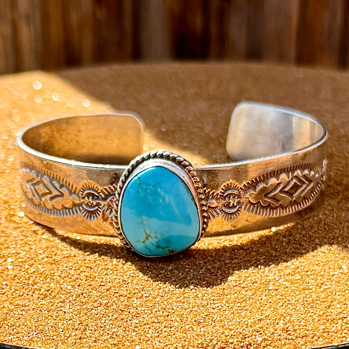 Native American Turquoise Bracelet Sterling Silver NB5006