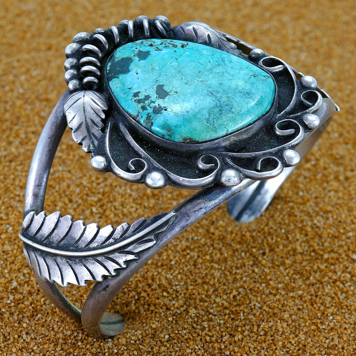 Native American Turquoise Bracelet Sterling Silver NB5007