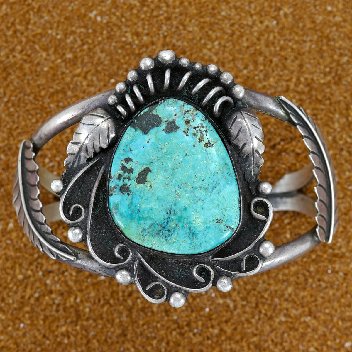 Native American Turquoise Bracelet Sterling Silver NB5007