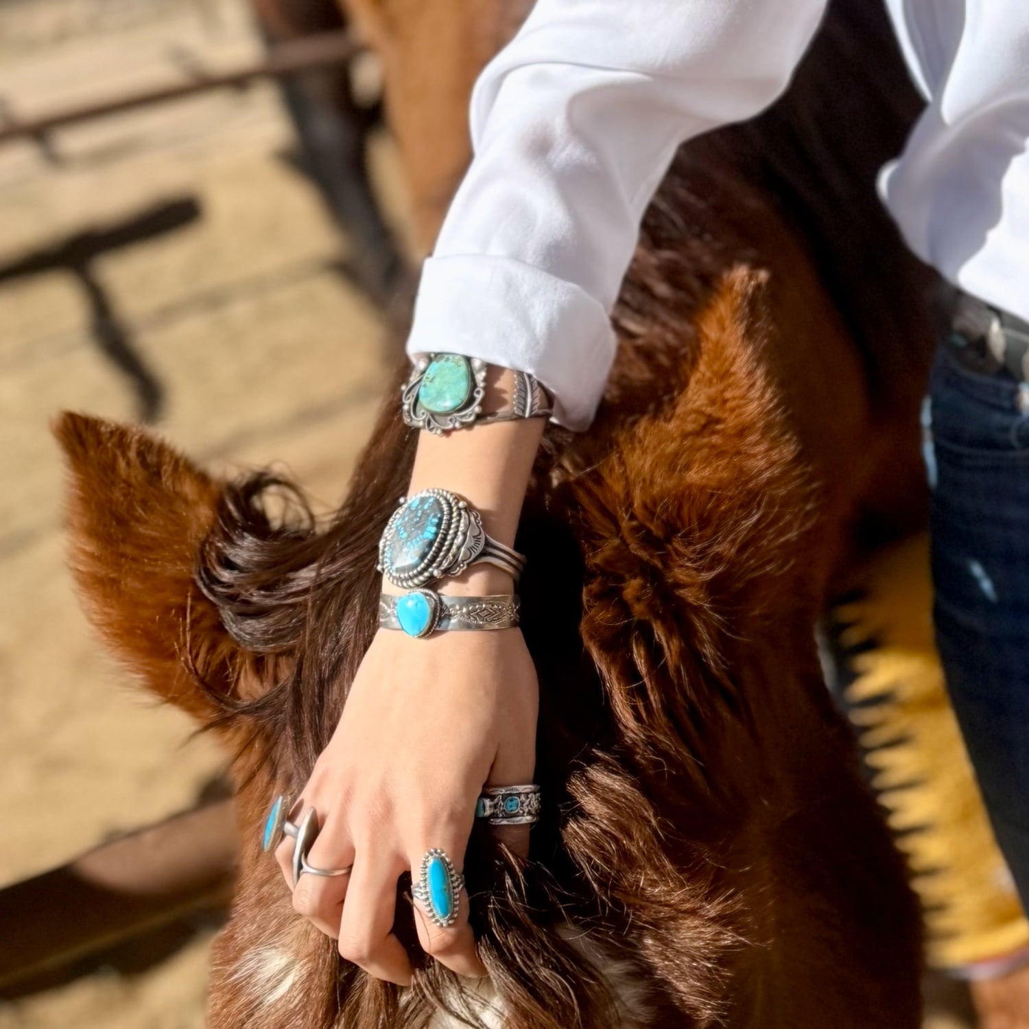 Native American Turquoise Bracelet Sterling Silver NB5007