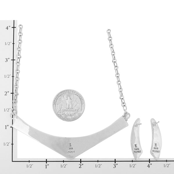 Turquoise Necklace Earrings Set Sterling Silver NE6001-C05