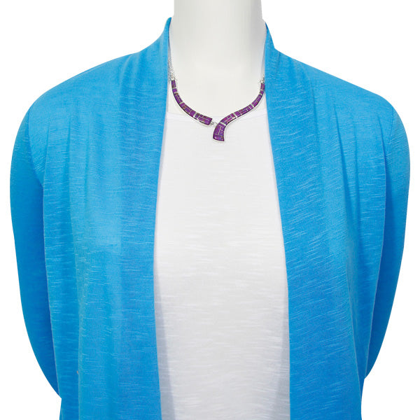 Purple Turquoise Necklace Earrings Set Sterling Silver NE6002-C07