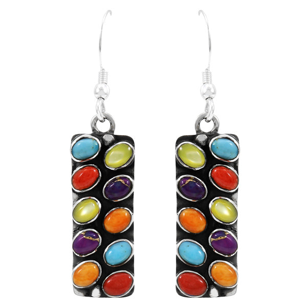 Multicolor Earrings Sterling Silver E6004-C71