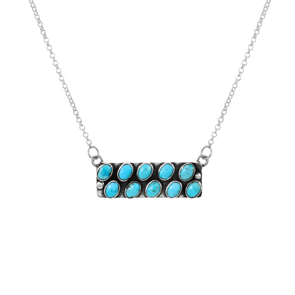 Turquoise Necklace Sterling Silver N6004-C75