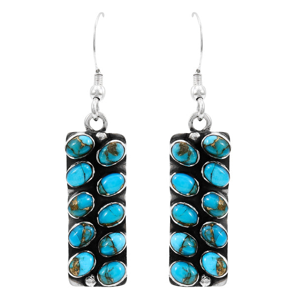 Matrix Turquoise Earrings Sterling Silver E6004-C84
