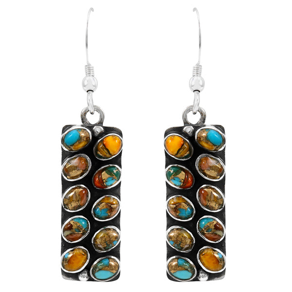 Spiny Turquoise Earrings Sterling Silver Earrings E6004-C89